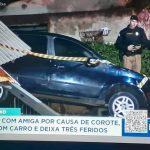 Imagens de parte da distribuidora destruída (Reprodução RICTV)