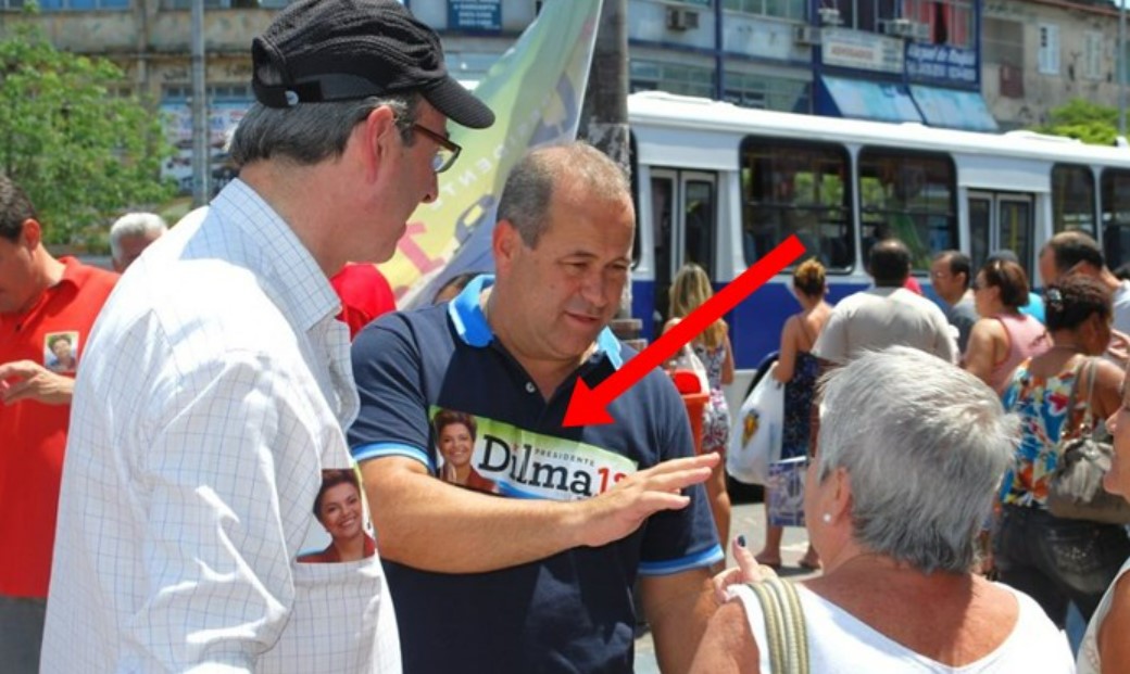 Brazão nas ruas do RJ pedindo voto pra Dilma em 2014 (Foto: Reprodução Folha Política)