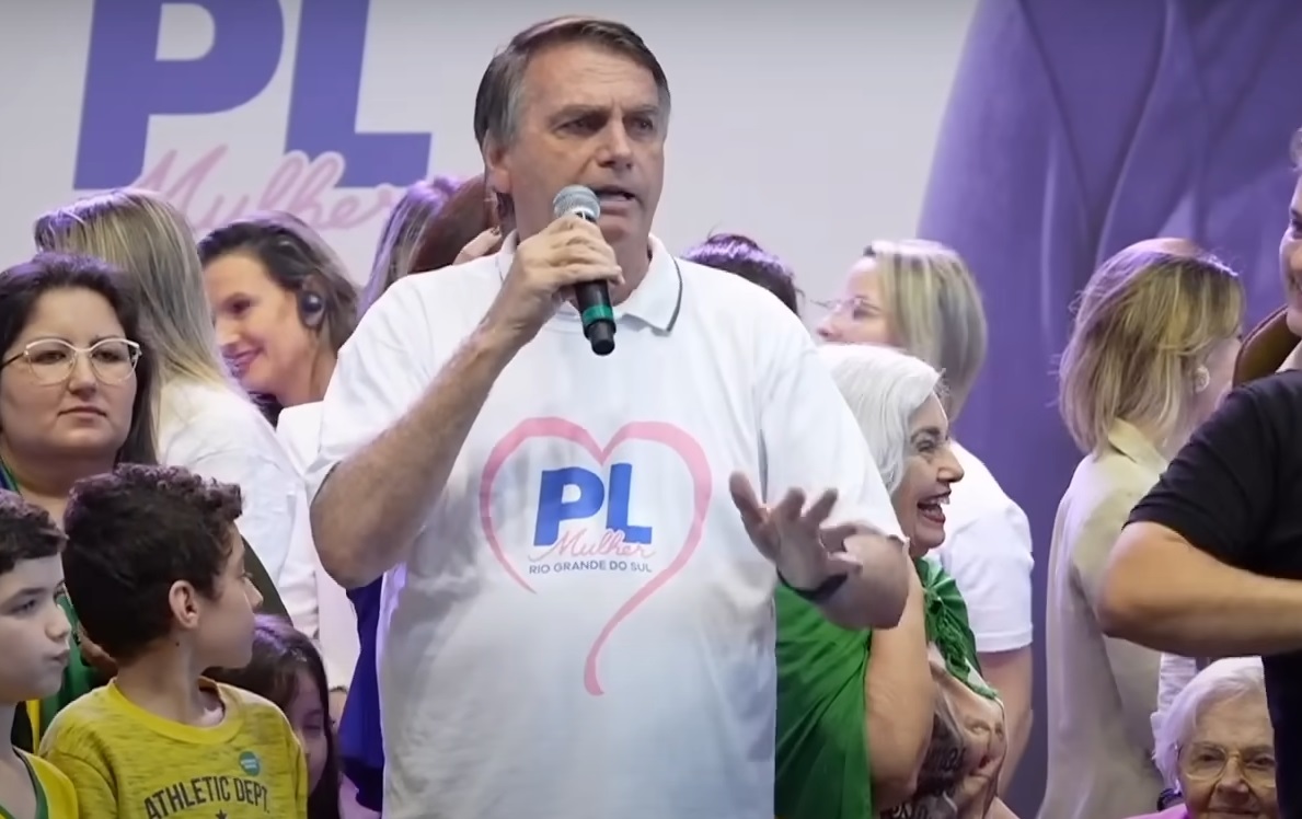 Jair Bolsonaro durante discurso no evento do PL Mulher em Porto Alegre (RS) (Reprodução: Youtube)