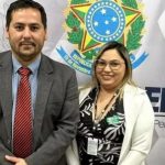 Luciene Barbosa em agenda no Ministério da Justiça — Foto: Reprodução