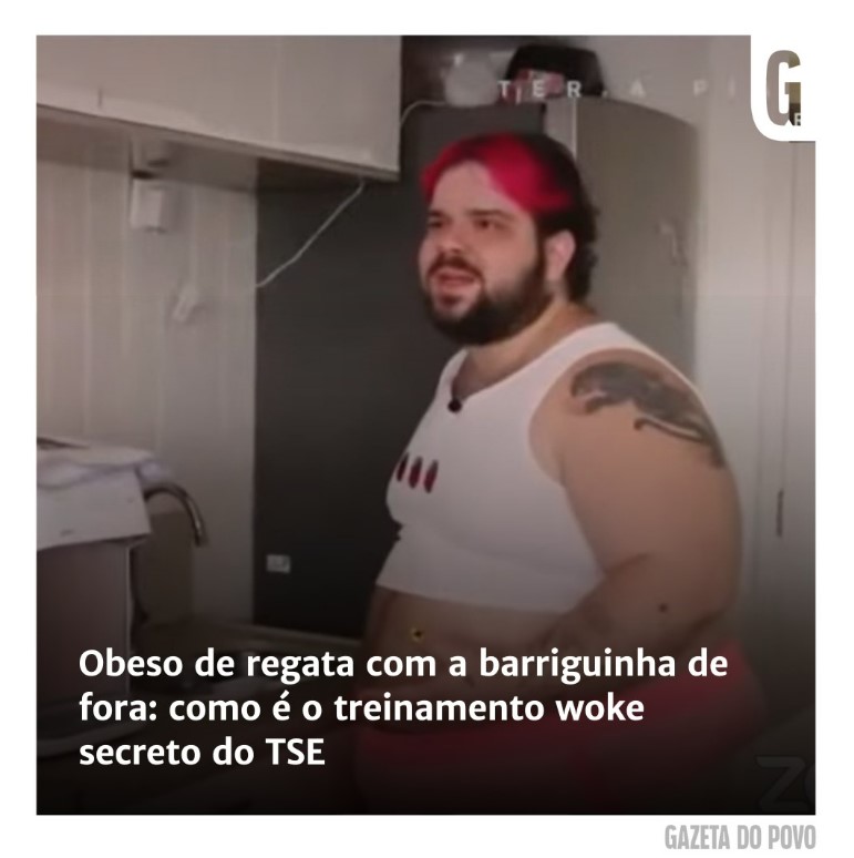 Funcionário do TSE tendo que se vestir de mulher (Divulgação: Gazeta do Povo)