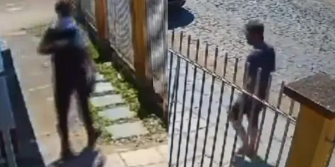 Segurança contem invasor em creche em Curitibanos (SC) (Reprodução)