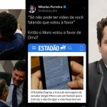 Imagem de moro abraçando Dino e repercussão de mensagens trocadas durante a CCJ, praticamente tira o senador do caminho ao Palácio Iguaçu em 2026, ajudando o deputado Alexandre Curi (foto à direita) (Reprodução)